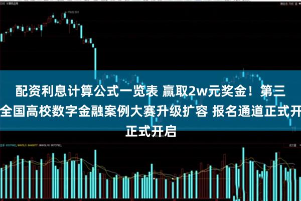 配资利息计算公式一览表 赢取2w元奖金！第三届全国高校数字金融案例大赛升级扩容 报名通道正式开启